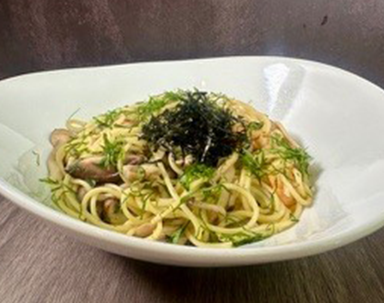 海老とキノコの和風スパゲティ